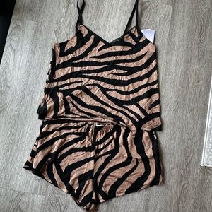 COS Black and Tan Zebra Print Romper